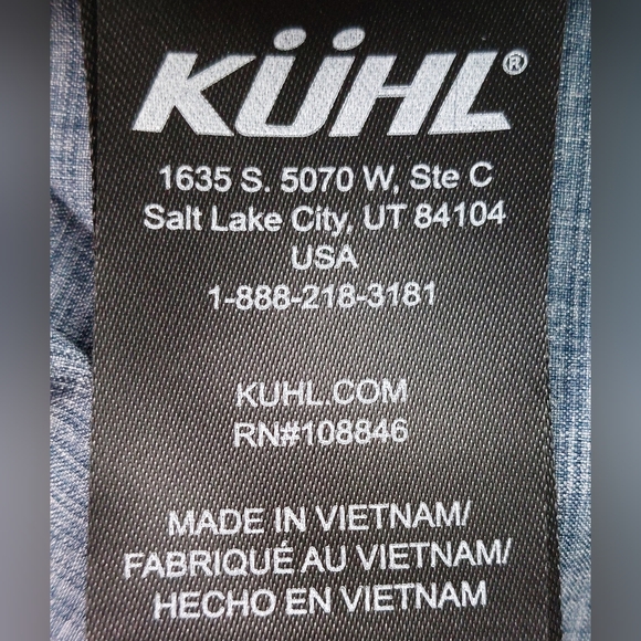 Kuhl Shirt Mens Size XL Blue Optimizr Button Up Hiking Outdoors 7316 19S - Picture 8 of 11